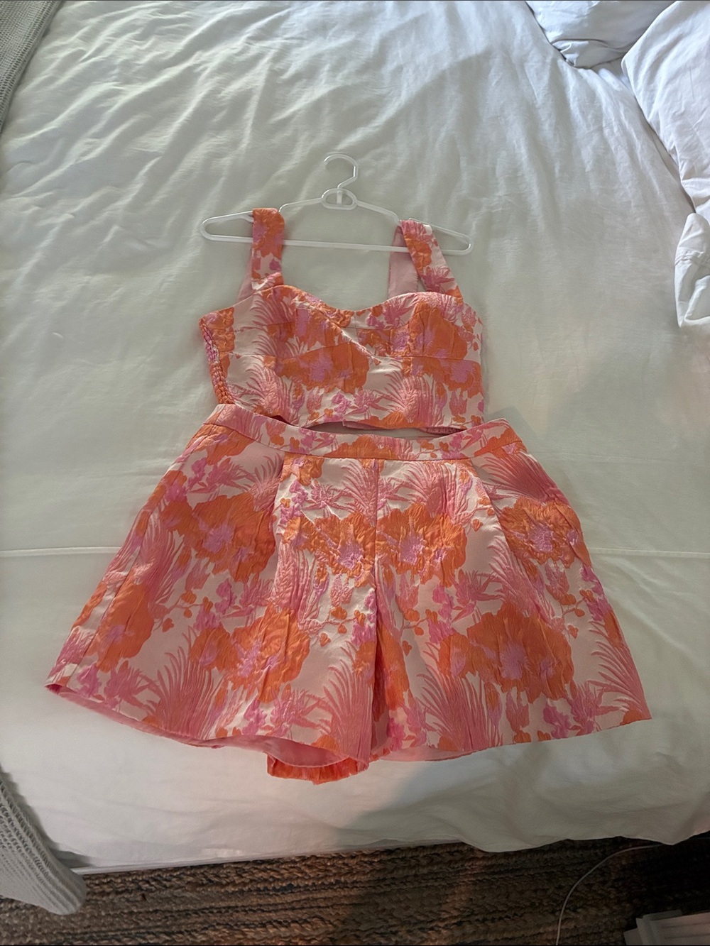 Amanda Uprichard Pink and Orange Floral Short Set - Womens - Picture 6 of 10
